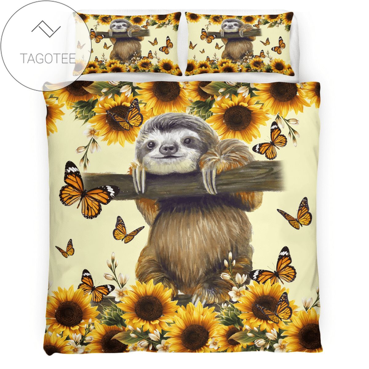 Sloth Sunflower Bedding Set Sloth Sunflower Bedding Set