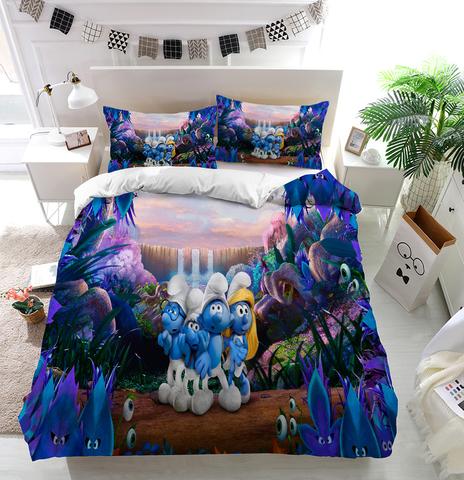 Smurfs Characters Duvet Cover and Pillowcase Set Bedding Set Smurfs Characters Duvet Cover and Pillowcase Set Bedding Set