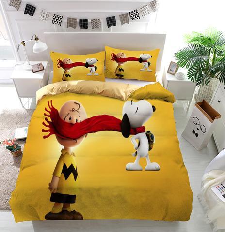 Snoopy And Charlie Brown Duvet Cover and Pillowcase Set Bedding Set Snoopy And Charlie Brown Duvet Cover and Pillowcase Set Bedding Set