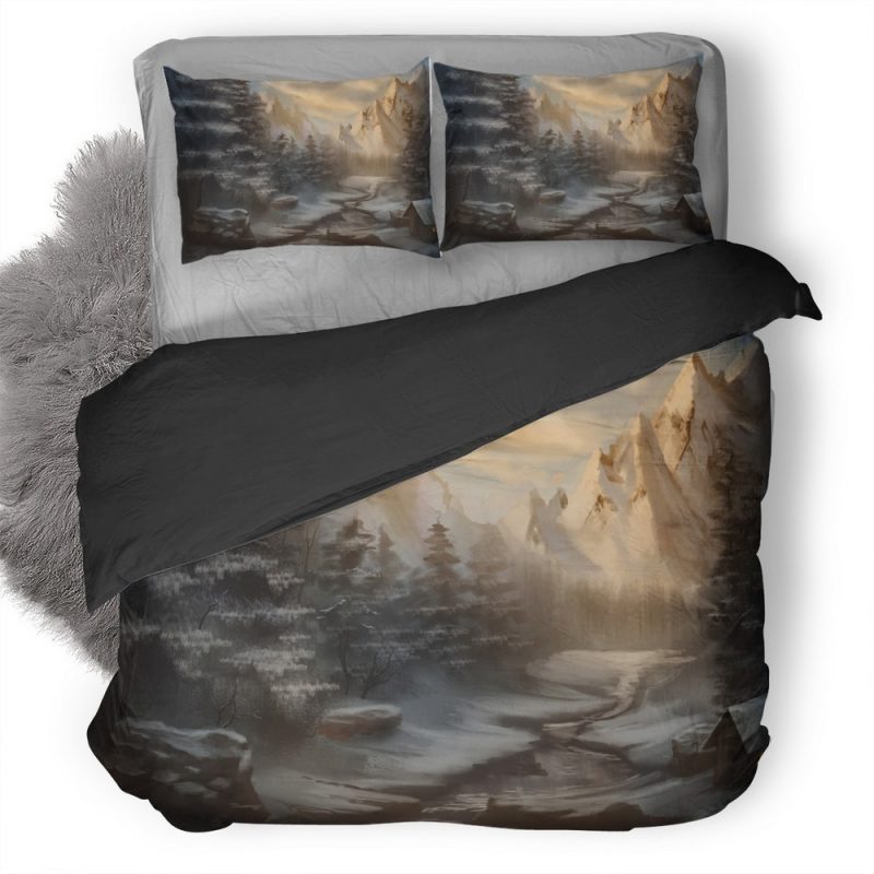 Snow Mountains Artwork Ij Duvet Cover and Pillowcase Set Bedding Set Snow Mountains Artwork Ij Duvet Cover and Pillowcase Set Bedding Set