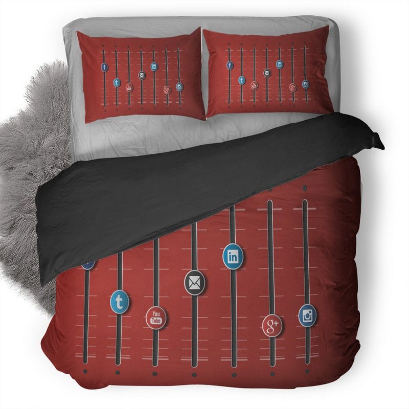 Social Networks Equalizer On Duvet Cover and Pillowcase Set Bedding Set Social Networks Equalizer On Duvet Cover and Pillowcase Set Bedding Set
