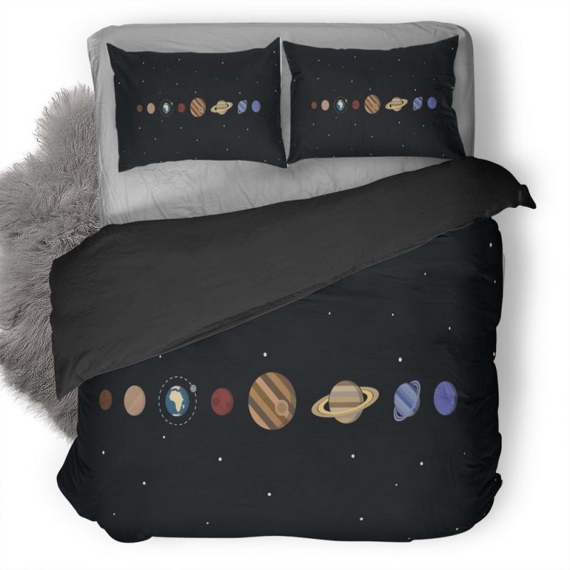Solar System Minimalism Q1 Duvet Cover and Pillowcase Set Bedding Set Solar System Minimalism Q1 Duvet Cover and Pillowcase Set Bedding Set