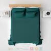 Solid Color Dark Green Bedding Set