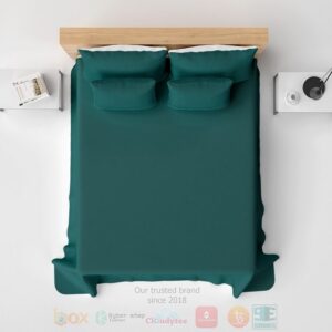 Solid Color Dark Green Bedding Set