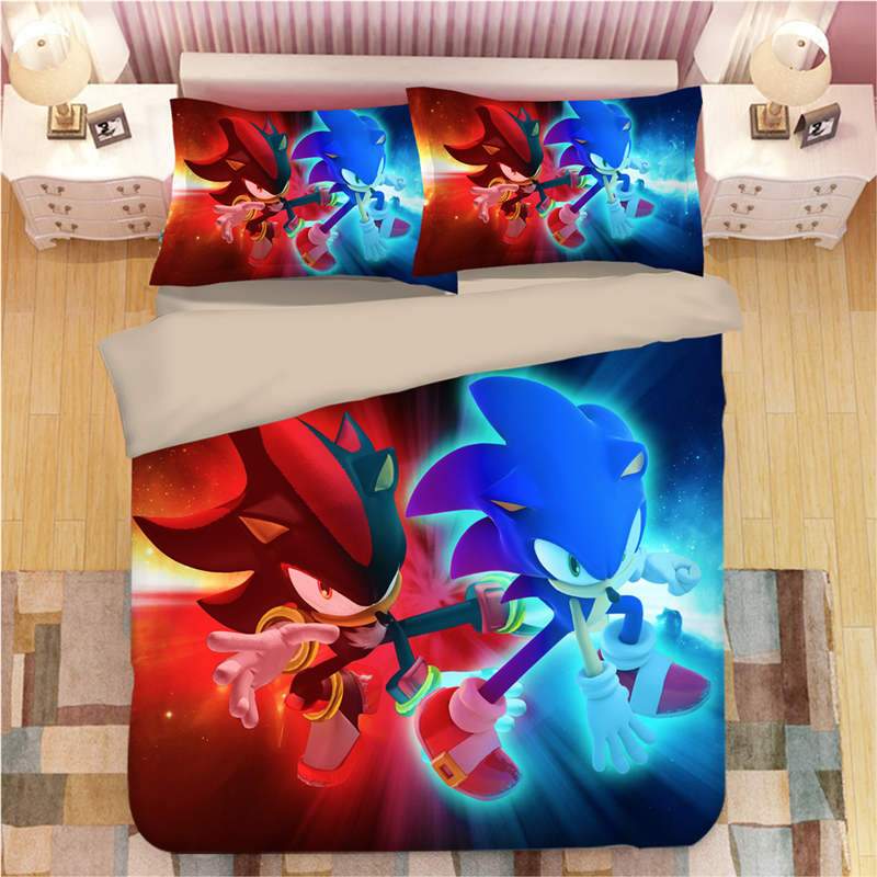 Sonic Shadow The Hedgehog Game Duver Duvet Cover and Pillowcase Set Bedding Set Sonic Shadow The Hedgehog Game Duver Duvet Cover and Pillowcase Set Bedding Set