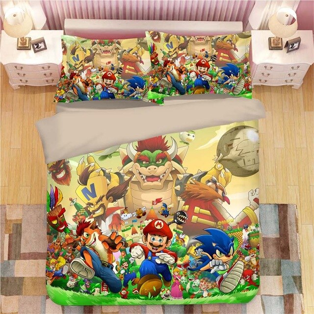 Sonic The Hedgehog 2219 Duvet Cover and Pillowcase Set Bedding Set Sonic The Hedgehog 2219 Duvet Cover and Pillowcase Set Bedding Set
