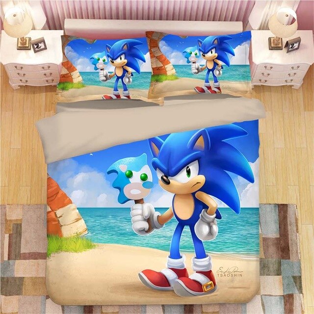 Sonic The Hedgehog 2221 Duvet Cover and Pillowcase Set Bedding Set Sonic The Hedgehog 2221 Duvet Cover and Pillowcase Set Bedding Set