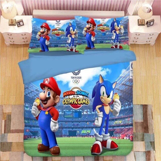 Sonic The Hedgehog 2225 Duvet Cover and Pillowcase Set Bedding Set Sonic The Hedgehog 2225 Duvet Cover and Pillowcase Set Bedding Set