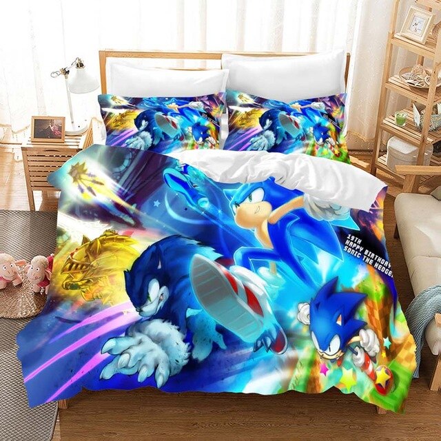 Sonic The Hedgehog 2226 Duvet Cover and Pillowcase Set Bedding Set Sonic The Hedgehog 2226 Duvet Cover and Pillowcase Set Bedding Set