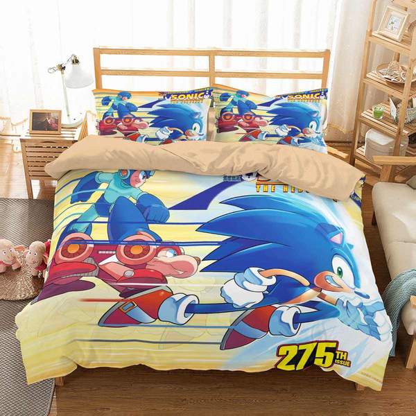 Sonic The Hedgehog Duvet Cover and Pillowcase Set Bedding Set 763 Sonic The Hedgehog Duvet Cover and Pillowcase Set Bedding Set 763