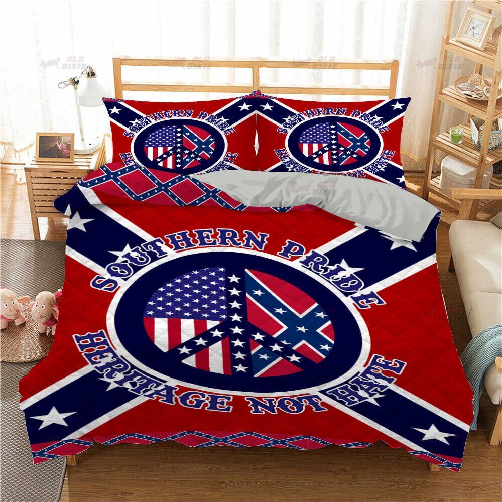 Southern Pride Heritage Not Hate Quilt Bedding Set Southern Pride Heritage Not Hate Quilt Bedding Set