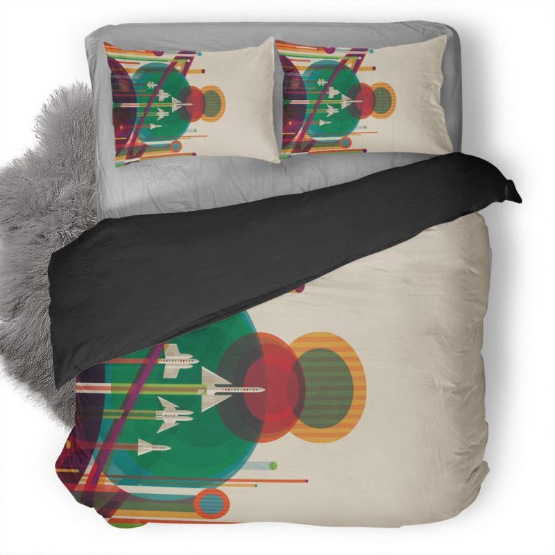 Spaceship Vector Solar System Planets Planes Sci Fi Artistic Hu Duvet Cover and Pillowcase Set Bedding Set Spaceship Vector Solar System Planets Planes Sci Fi Artistic Hu Duvet Cover and Pillowcase Set Bedding Set