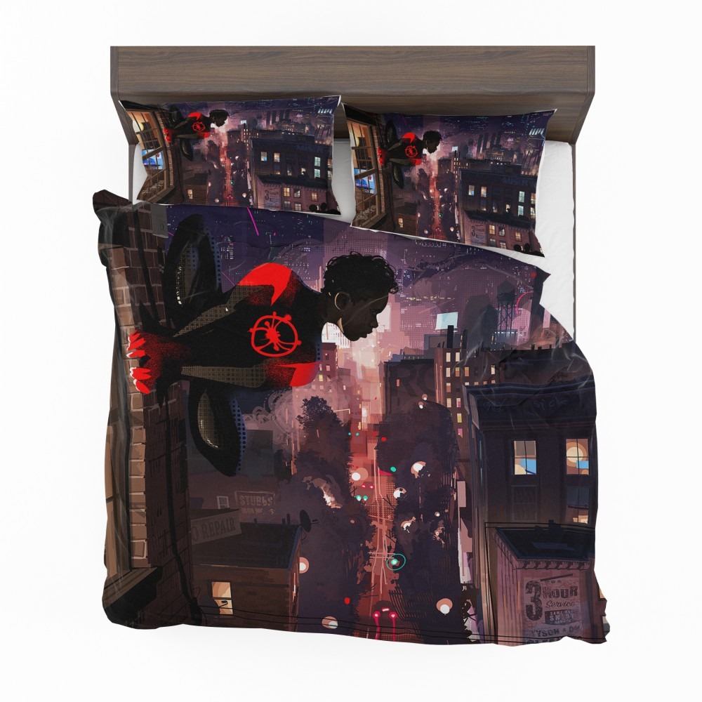 Spider-Man-Into-The-Spider-Verse-Movie-Marvel-Comics-Miles-Morales-Bedding-Set-1