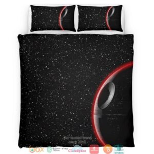 Star Space Black Red Galaxy Bedding Set