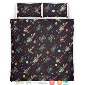 Star Space Dark Purple Bedding Set