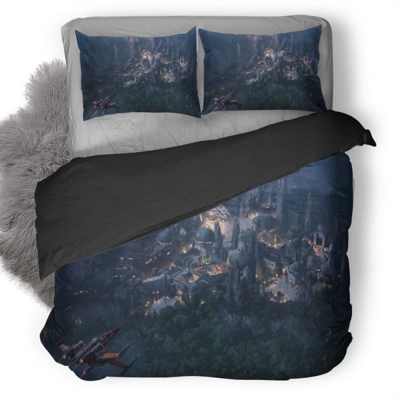 Star Wars Land At Night Concept Art Wide Duvet Cover and Pillowcase Set Bedding Set Star Wars Land At Night Concept Art Wide Duvet Cover and Pillowcase Set Bedding Set