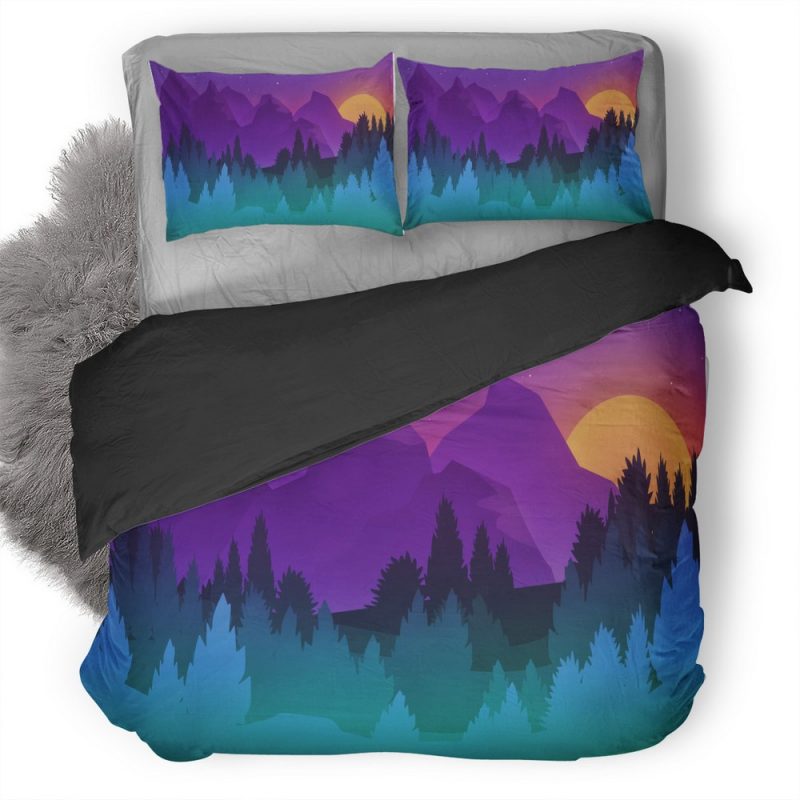 Stars Mountains Trees Colorful Minimalist Artwork 37 Duvet Cover and Pillowcase Set Bedding Set Stars Mountains Trees Colorful Minimalist Artwork 37 Duvet Cover and Pillowcase Set Bedding Set
