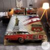 Statue Of Liberty Vintage Car Quilt Bedding Set