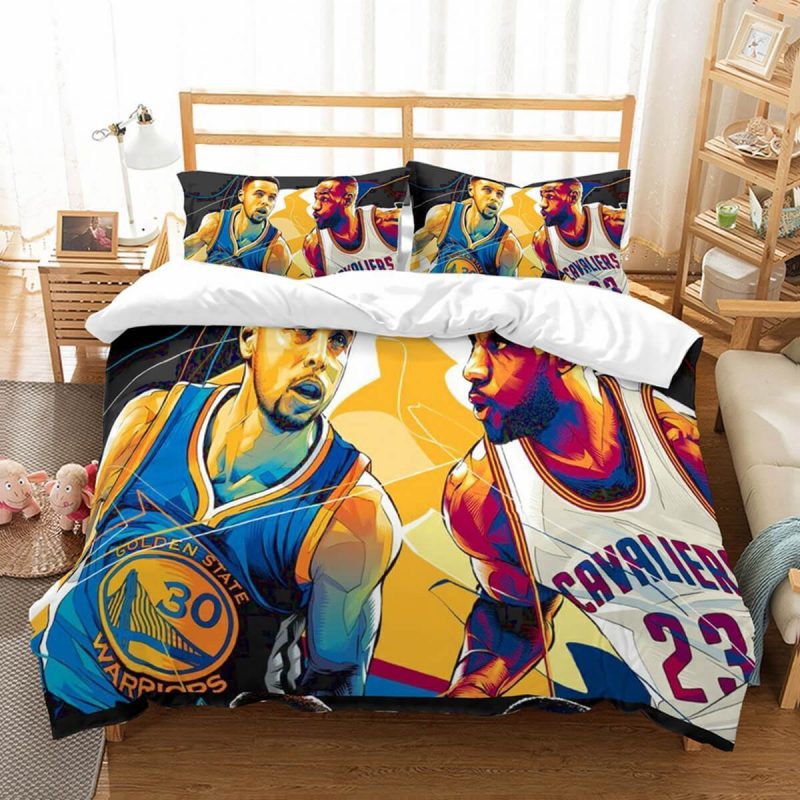 Stephen Curry Vs Lebron James Duvet Cover and Pillowcase Set Bedding Set Stephen Curry Vs Lebron James Duvet Cover and Pillowcase Set Bedding Set