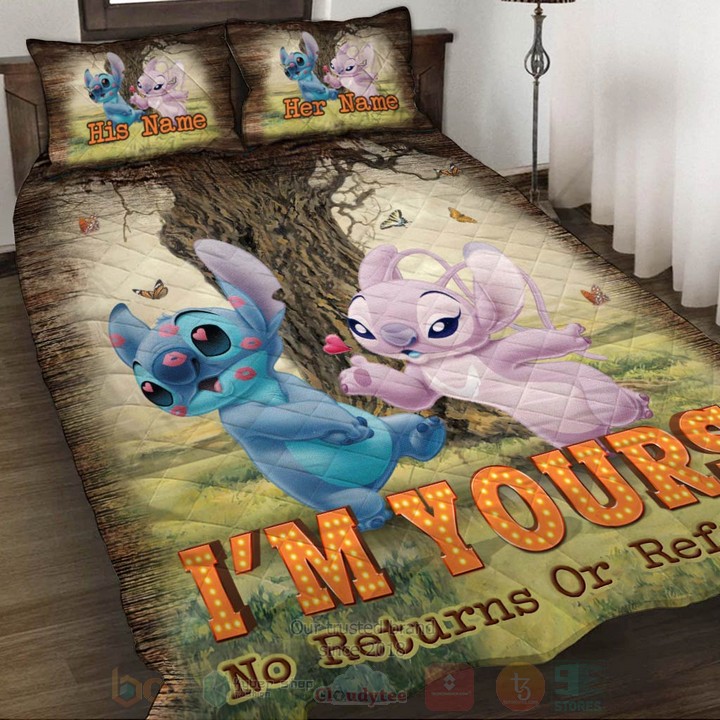 Stitch-And-Angel-Im-Yours-No-Returns-Or-Refunds-Custom-Name-Bedding-Set-1