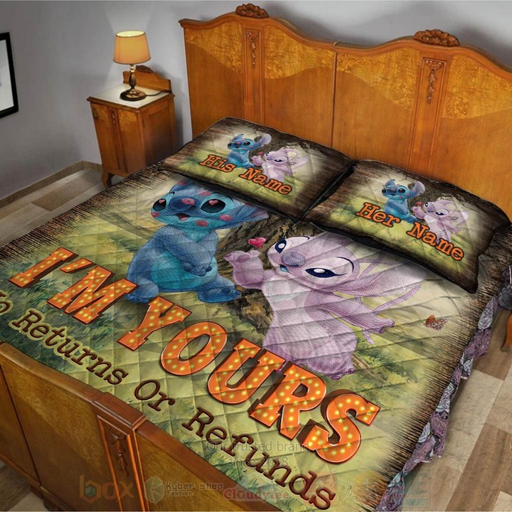 Stitch-And-Angel-Im-Yours-No-Returns-Or-Refunds-Custom-Name-Bedding-Set-2