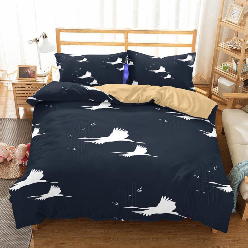 Stork Themed Printed ding Duvet Cover and Pillowcase Set Bedding Set Stork Themed Printed ding Duvet Cover and Pillowcase Set Bedding Set
