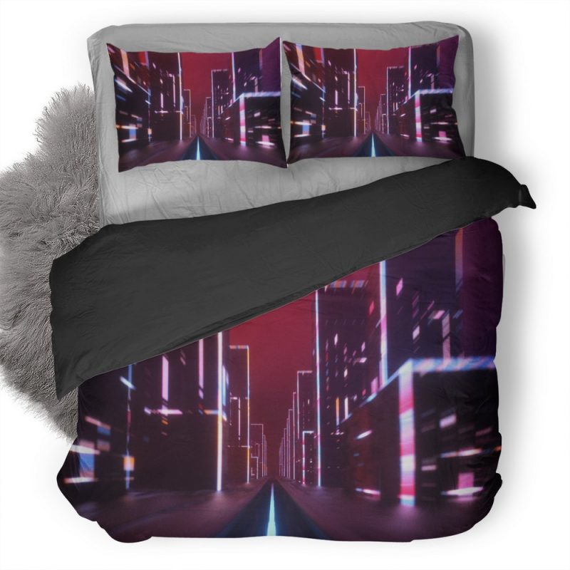 Street Glow Art Pr Duvet Cover and Pillowcase Set Bedding Set Street Glow Art Pr Duvet Cover and Pillowcase Set Bedding Set