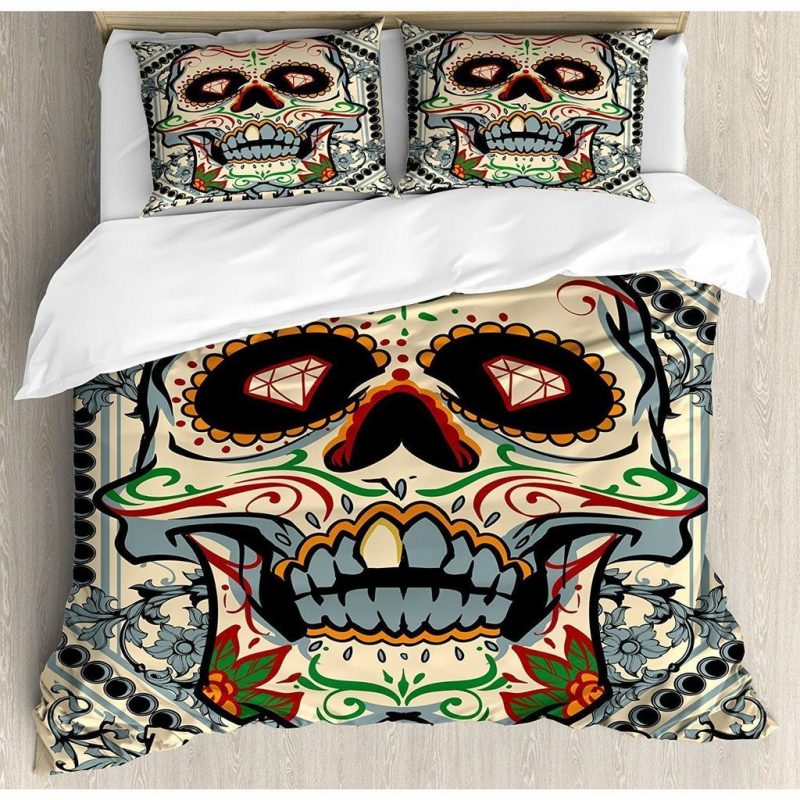 Sugar Calaveras Decor Duvet Cover and Pillowcase Set Bedding Set Sugar Calaveras Decor Duvet Cover and Pillowcase Set Bedding Set