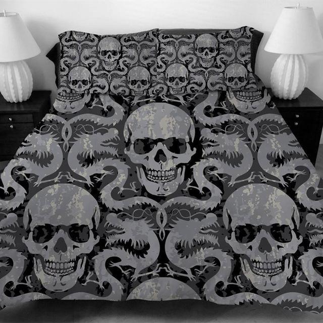 Sugar Dragon Skull Duvet Cover and Pillowcase Set Bedding Set Sugar Dragon Skull Duvet Cover and Pillowcase Set Bedding Set