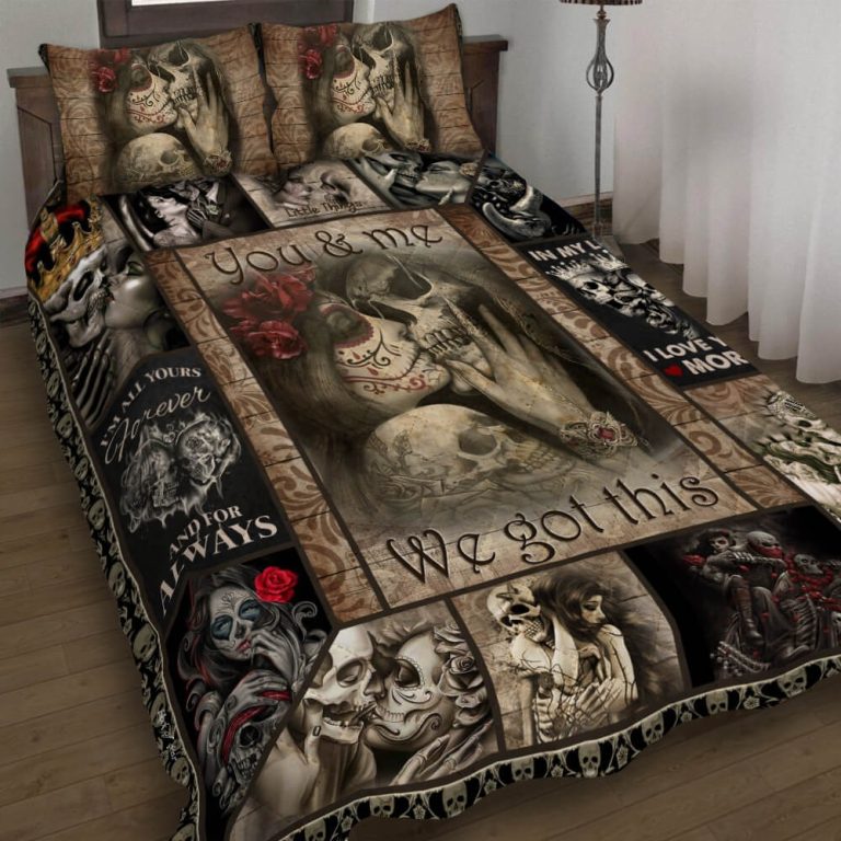 Sugar-Skull-Couple-You-And-Me-We-Got-This-Quilt-Bedding-Set-2