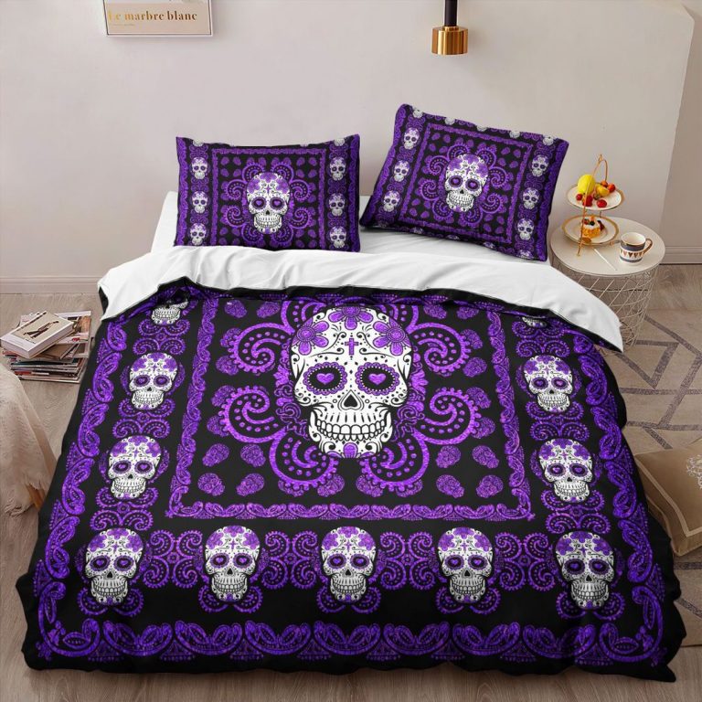 Sugar-Skull-Purple-Pattern-Bedding-Set-1