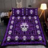 Sugar Skull Purple Pattern Bedding Set