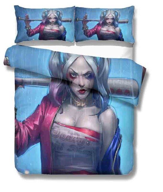Suicide Squad Cartoon Harley Quinn 2212 Duvet Cover and Pillowcase Set Bedding Set Suicide Squad Cartoon Harley Quinn 2212 Duvet Cover and Pillowcase Set Bedding Set