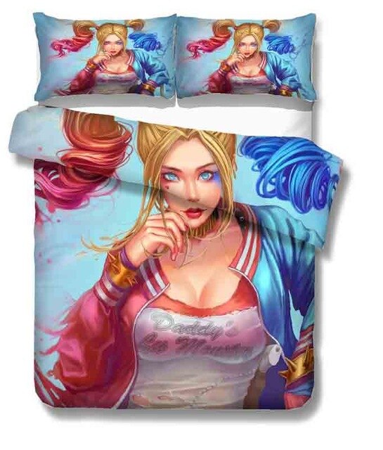 Suicide Squad Cartoon Harley Quinn 2217 Duvet Cover and Pillowcase Set Bedding Set Suicide Squad Cartoon Harley Quinn 2217 Duvet Cover and Pillowcase Set Bedding Set