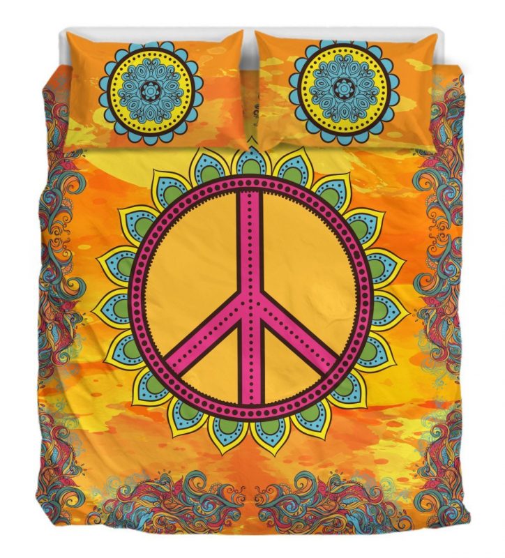 Sun Hippie Peace Duver Duvet Cover and Pillowcase Set Bedding Set Sun Hippie Peace Duver Duvet Cover and Pillowcase Set Bedding Set