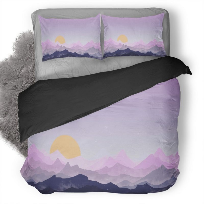 Sun Mountains Pink Digital Art Fz Duvet Cover and Pillowcase Set Bedding Set Sun Mountains Pink Digital Art Fz Duvet Cover and Pillowcase Set Bedding Set