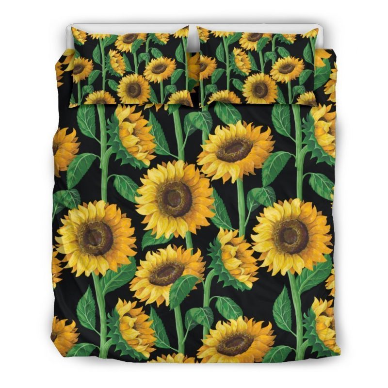 Sunflower Pattern Print Duvet Cover and Pillowcase Set Bedding Set Sunflower Pattern Print Duvet Cover and Pillowcase Set Bedding Set