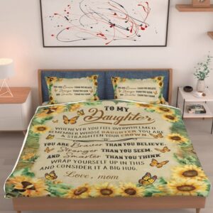 Sunflower To My Daughter You Are Braver Than You Believe Full Printing Bedding Set