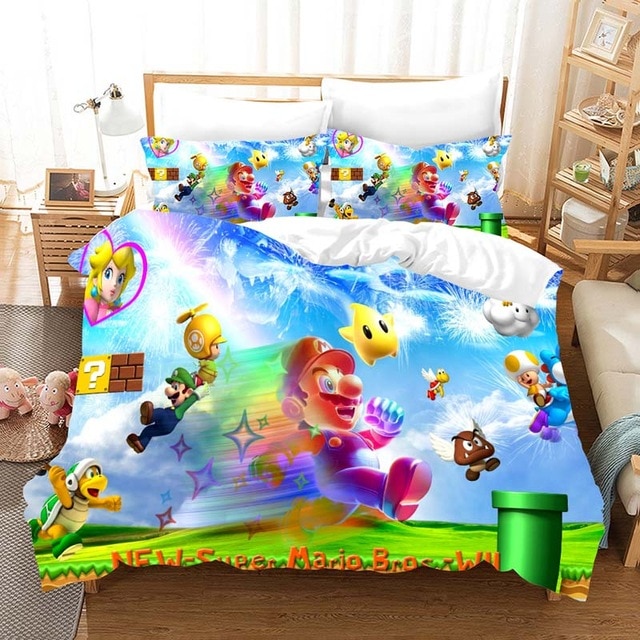 Super Mario 2213 Duvet Cover and Pillowcase Set Bedding Set Super Mario 2213 Duvet Cover and Pillowcase Set Bedding Set