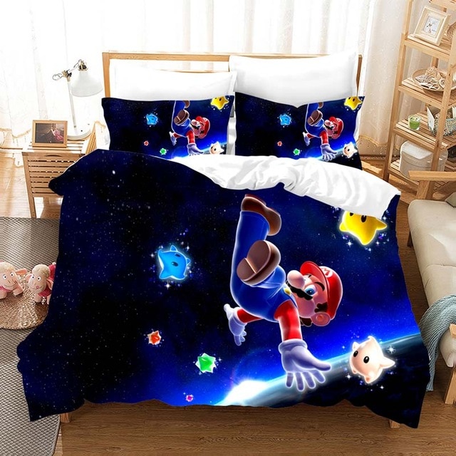 Super Mario 2219 Duvet Cover and Pillowcase Set Bedding Set Super Mario 2219 Duvet Cover and Pillowcase Set Bedding Set