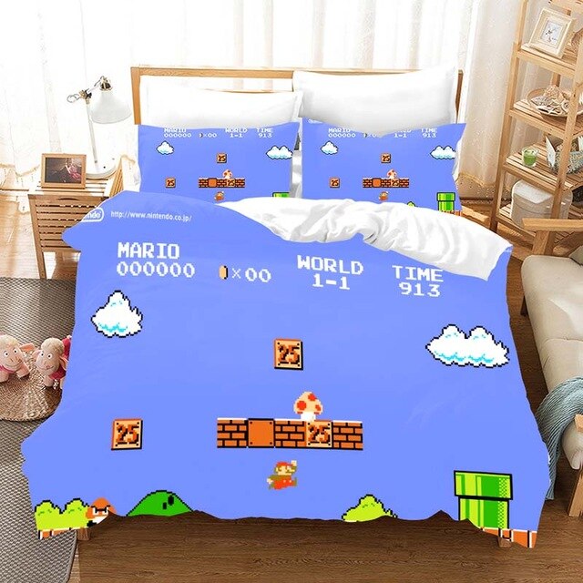 Super Mario 2221 Duvet Cover and Pillowcase Set Bedding Set Super Mario 2221 Duvet Cover and Pillowcase Set Bedding Set