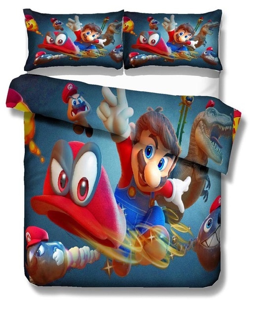 Super Mario Bros 2213 Duvet Cover and Pillowcase Set Bedding Set Super Mario Bros 2213 Duvet Cover and Pillowcase Set Bedding Set