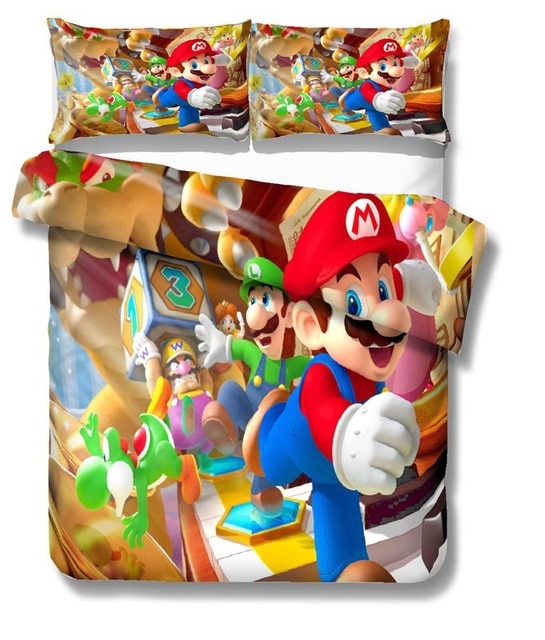 Super Mario Bros 2214 Duvet Cover and Pillowcase Set Bedding Set Super Mario Bros 2214 Duvet Cover and Pillowcase Set Bedding Set