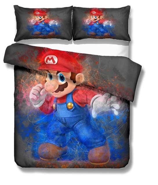 Super Mario Bros 2215 Duvet Cover and Pillowcase Set Bedding Set Super Mario Bros 2215 Duvet Cover and Pillowcase Set Bedding Set