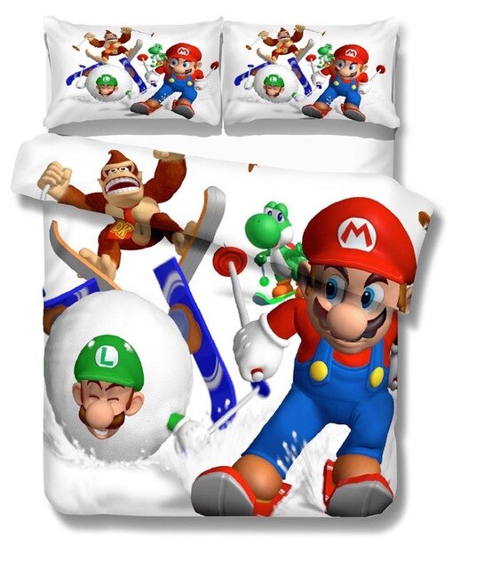 Super Mario Bros 2218 Duvet Cover and Pillowcase Set Bedding Set Super Mario Bros 2218 Duvet Cover and Pillowcase Set Bedding Set