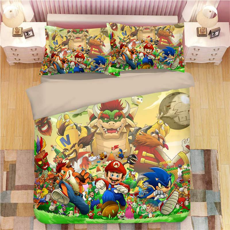 Super Mario Bros Duvet Cover and Pillowcase Set Bedding Set 858 Super Mario Bros Duvet Cover and Pillowcase Set Bedding Set 858