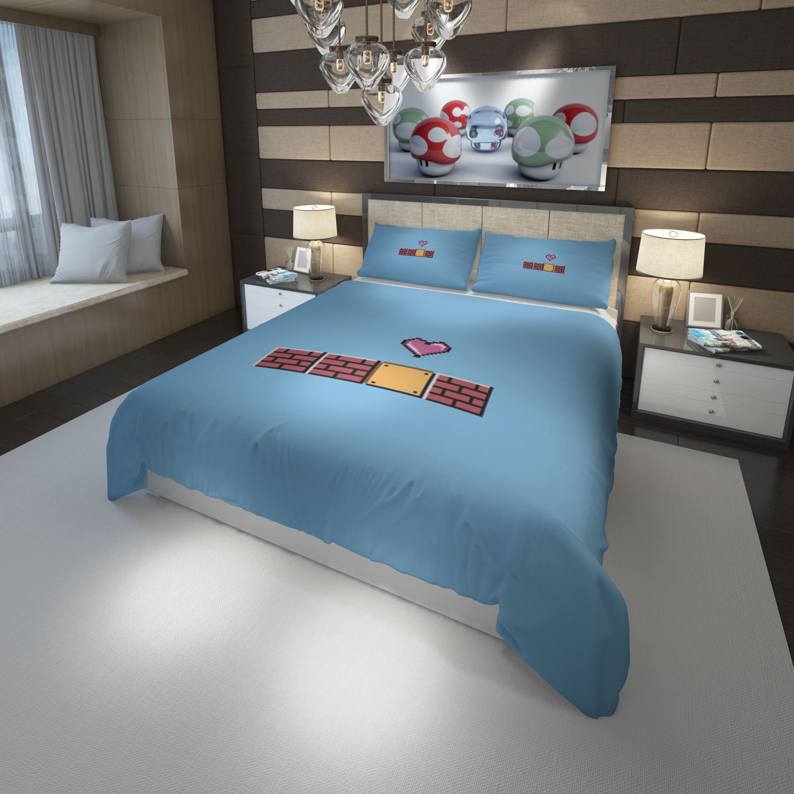 Super Mario Bros Duvet Cover and Pillowcase Set Bedding Set 859 Super Mario Bros Duvet Cover and Pillowcase Set Bedding Set 859