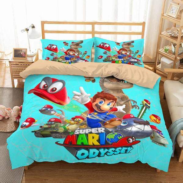 Super Mario Odyssey 1 Duvet Cover and Pillowcase Set Bedding Set Super Mario Odyssey 1 Duvet Cover and Pillowcase Set Bedding Set