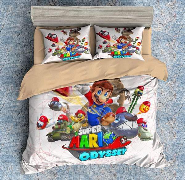 Super Mario Odyssey Duvet Cover and Pillowcase Set Bedding Set 644 Super Mario Odyssey Duvet Cover and Pillowcase Set Bedding Set 644