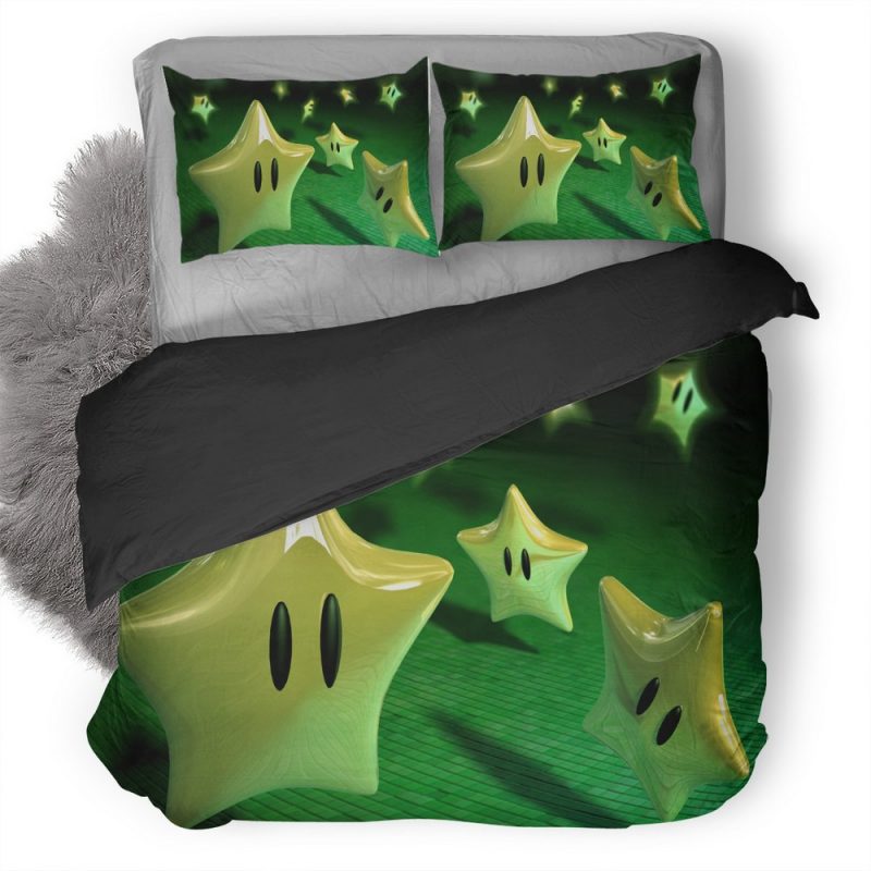 Super Mario Stars Qhd Duvet Cover and Pillowcase Set Bedding Set Super Mario Stars Qhd Duvet Cover and Pillowcase Set Bedding Set